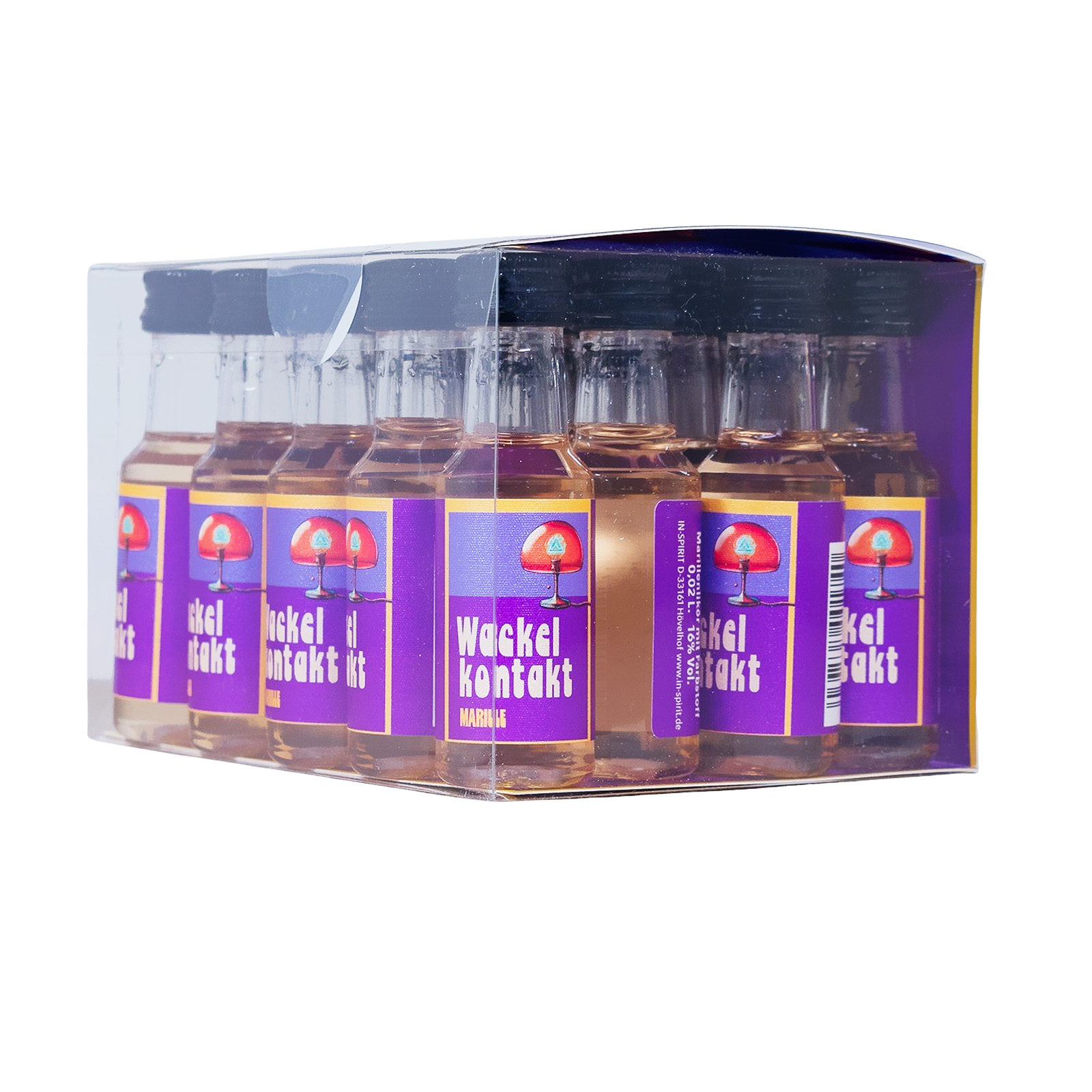 Paket [20 x 0,02L] Wackelkontakt Marille PET Kurze Shots - 0,4L 16% vol