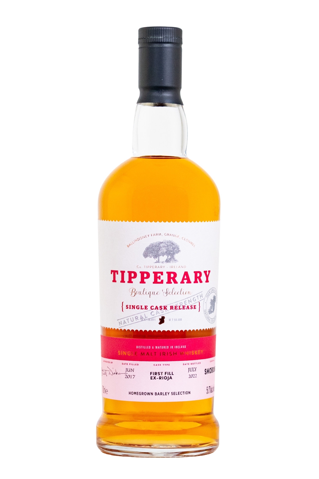 Tipperary Vintage 2017 Single Cask Homegrown Barley Cask No. 3474 - 0,7L 51,7% vol