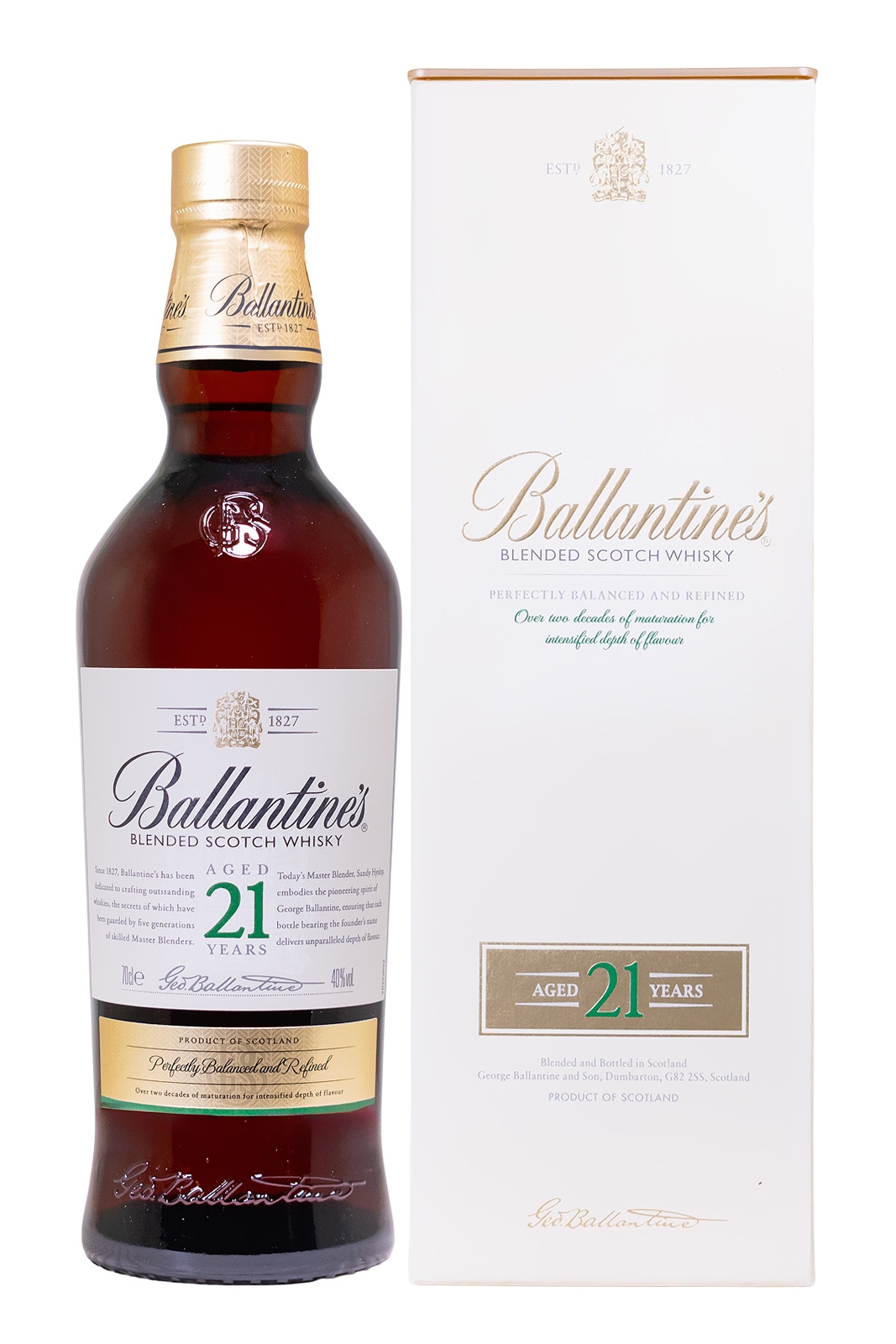 Ballantines 21 Jahre Blended Scotch Whisky - 0,7L 40% vol