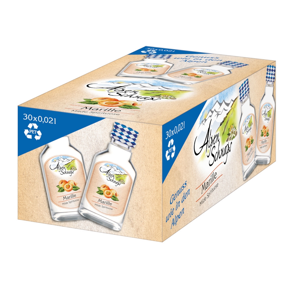 Paket [30 x 0,02L] Alpenschnaps Marille PET - 0,6L 35% vol
