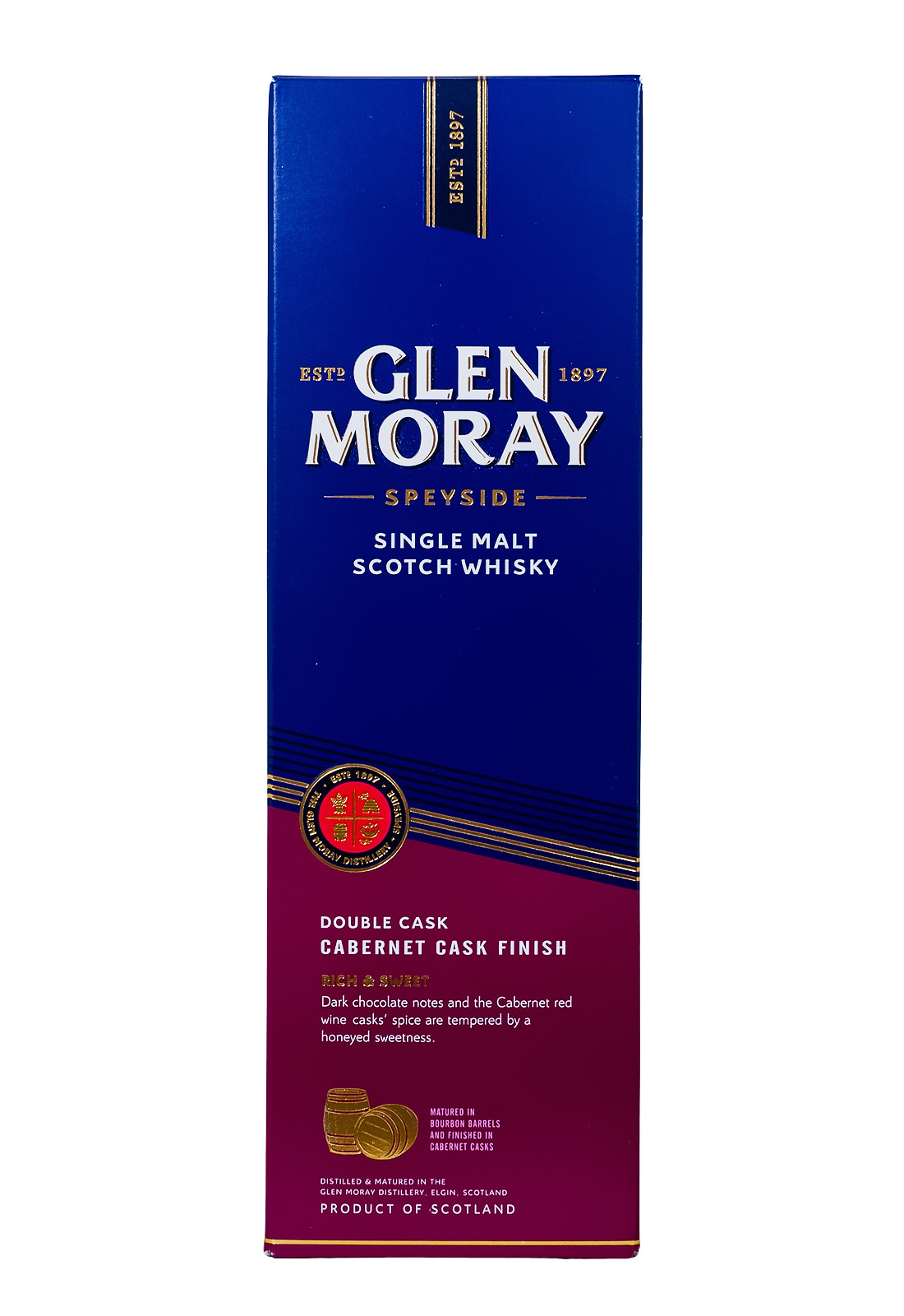 Glen Moray Single Malt Cabernet Cask Finish - 0,7L 40% vol
