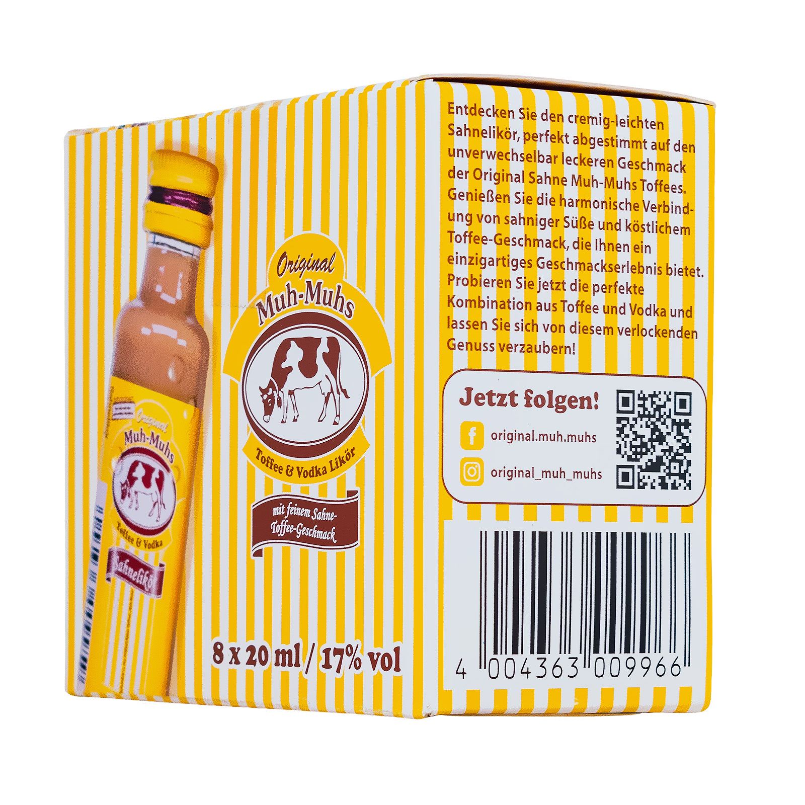Paket [8 x 0,02L] Original Muh-Muhs Toffee & Vodka Likör - 0,16L 17% vol
