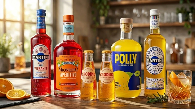 alkoholfreie Aperitif Martini Vibrante, Mionetto 0.0%, Crodino und Polly,