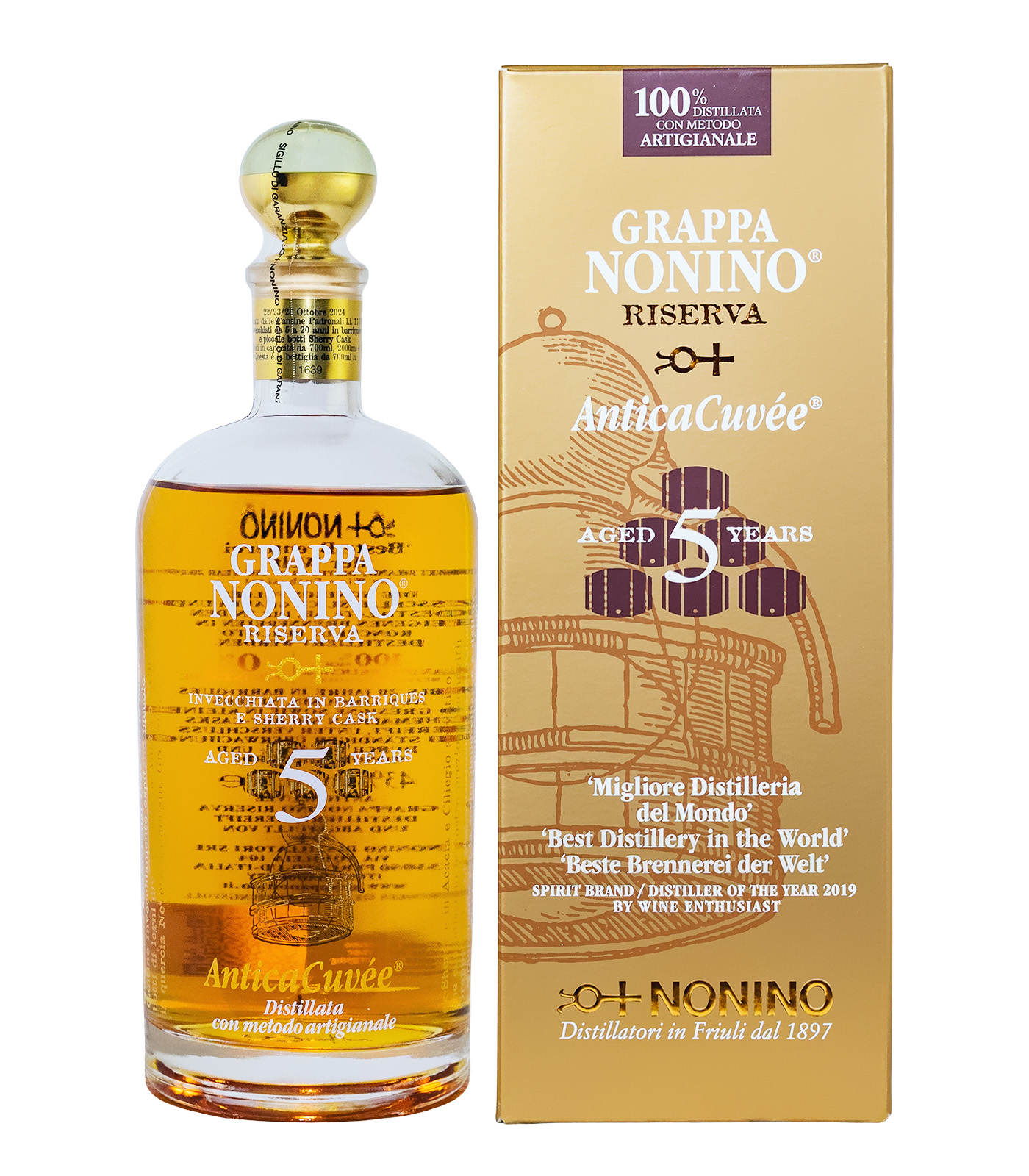Nonino Antica Cuvee Riserva Grappa im Barrique gereift - 0,7L 43% vol