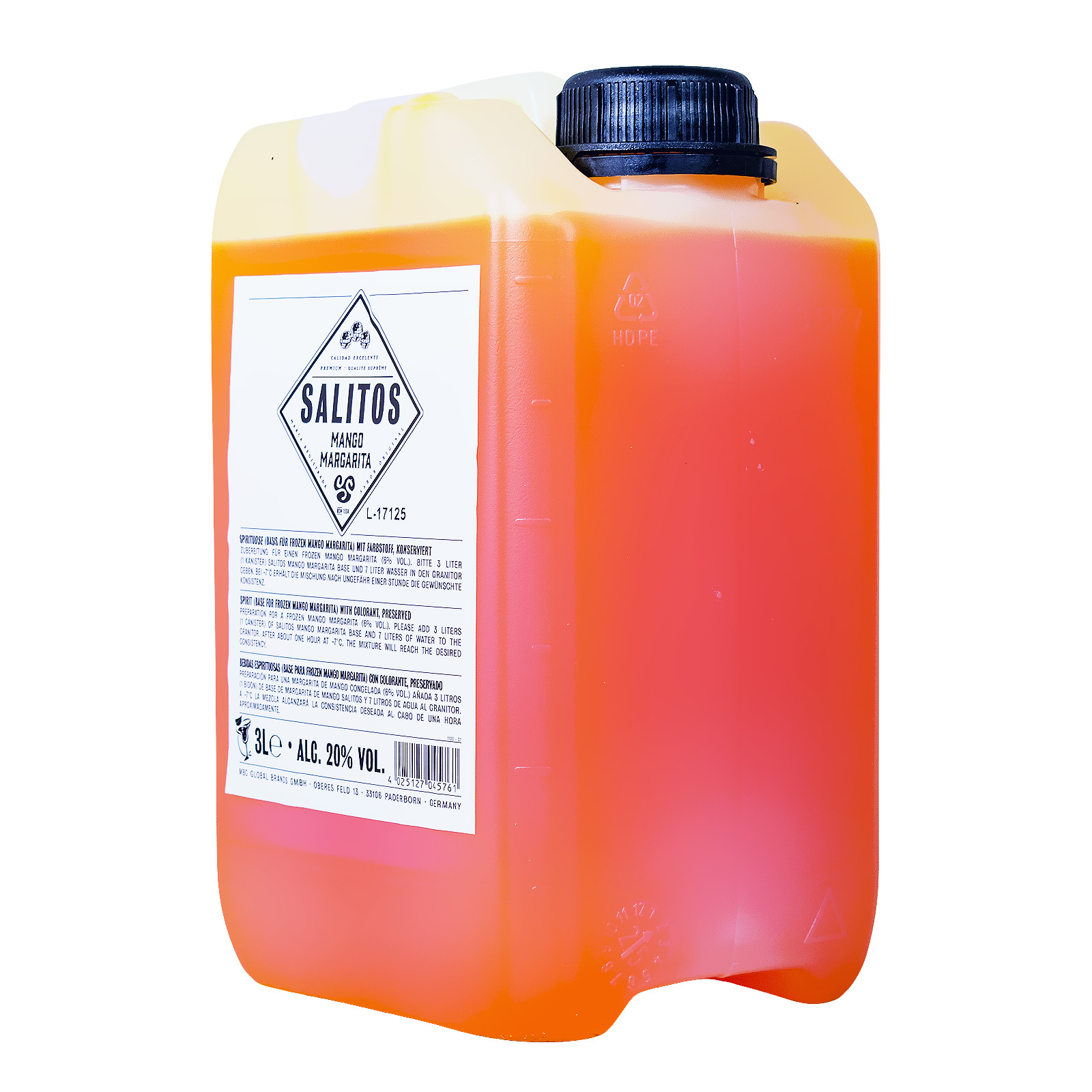 Salitos Mango Margarita Granitor Premix - 3L 20% vol