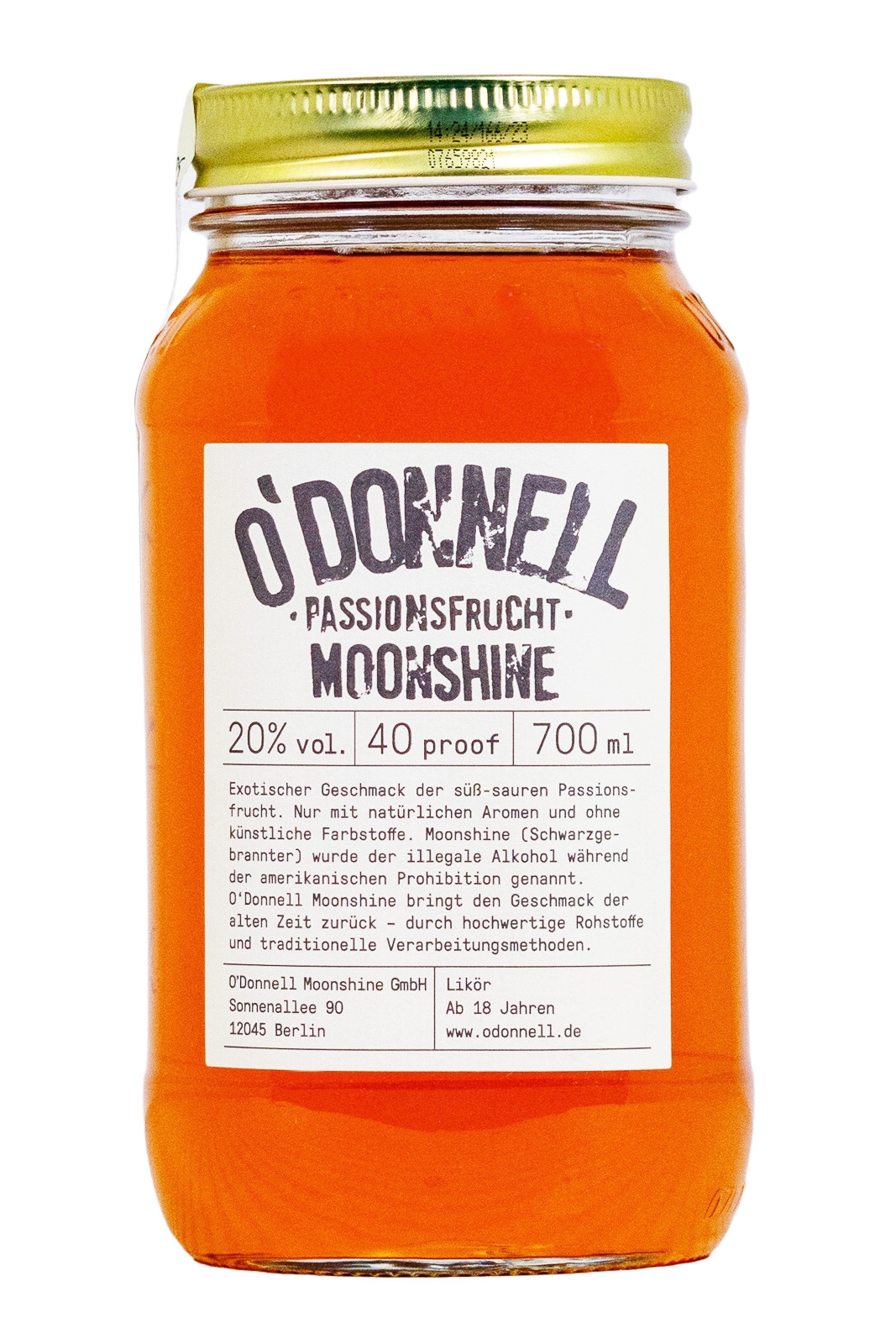 O'Donnel Moonshine Passionsfrucht - 0,7L 20% vol O'Donnel Moonshine Passionsfrucht - 0,7L 20% vol