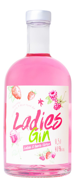 Ladies Gin Raspberry, Strawberry & Rose - 0,5L 40% vol