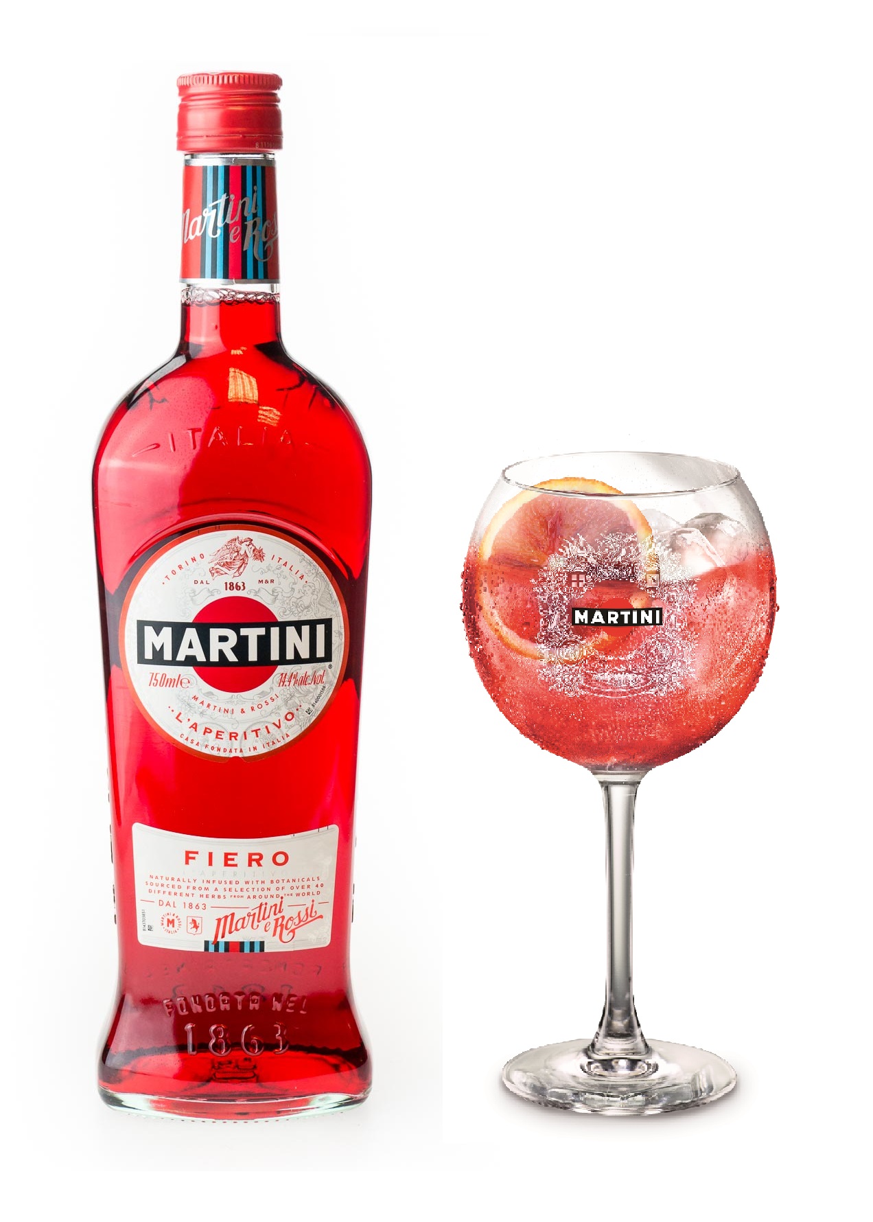 Martini Fiero mit Glas