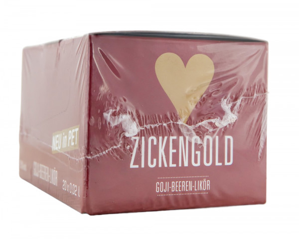Paket [20 x 0,02L] Zickengold Goji Likör - 0,4L 15% vol