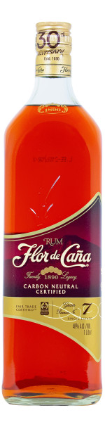 Flor de Cana 7 Jahre brauner Premium Rum - 1 Liter 40% vol
