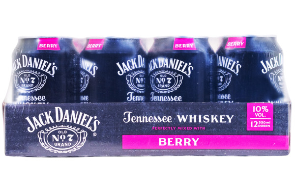 Paket [12 x 0,33L] Jack Daniels Tennessee Whisky & Berry Dose - 3,96L 10% vol