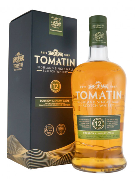 Tomatin 12 Jahre Highland Single Malt Scotch Whisky - 1 Liter 43% vol