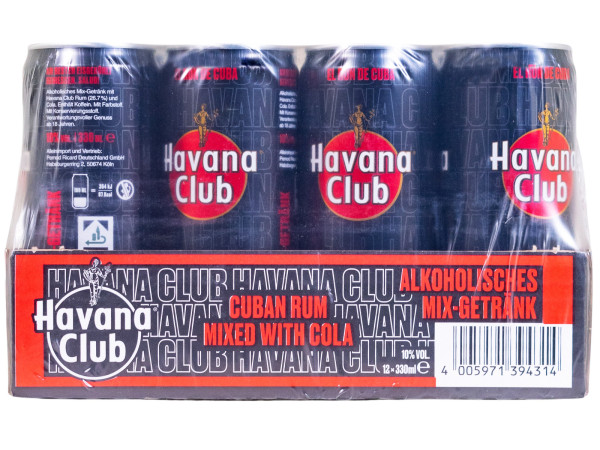Paket [12 x 0,33L] Havana Club & Cola Dose - 3,96L 10% vol