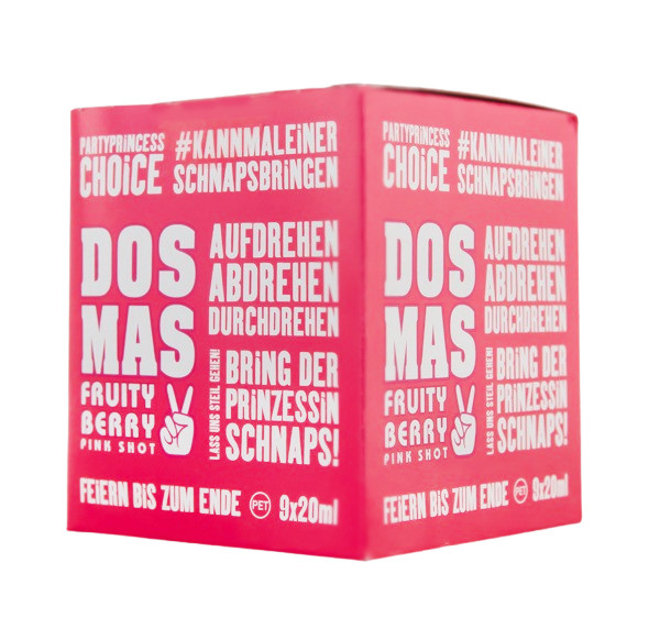Paket [9 x 0,02L] Dos Mas Pink Shot - 0,18L 17% vol