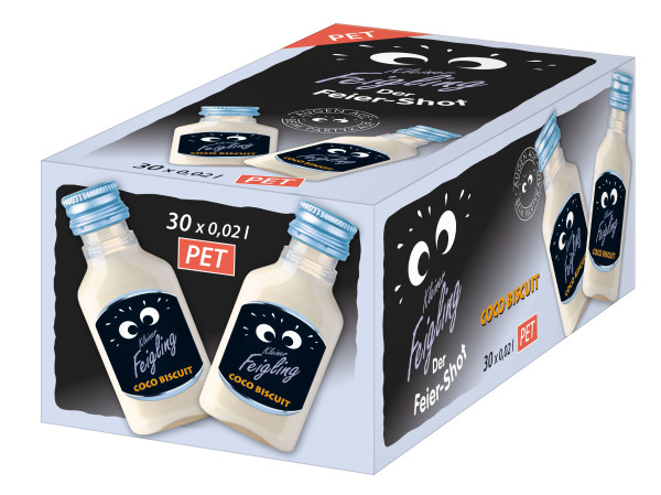 Paket [30 x 0,02L] Kleiner Feigling Coco Biscuit Likör PET-Flasche - 0,6L 15% vol