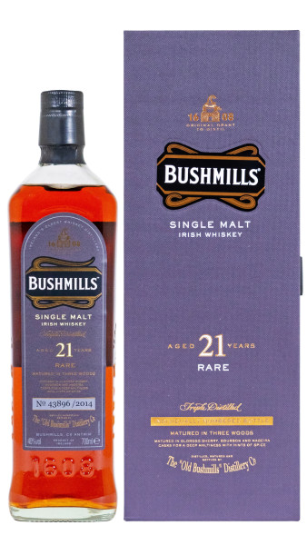 Bushmills 21 Jahre Single Malt Irish Whiskey - 0,7L 40% vol