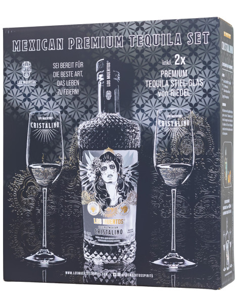 Los Muertos Cristalino Tequila + 2 Gläser - 0,5L 35% vol