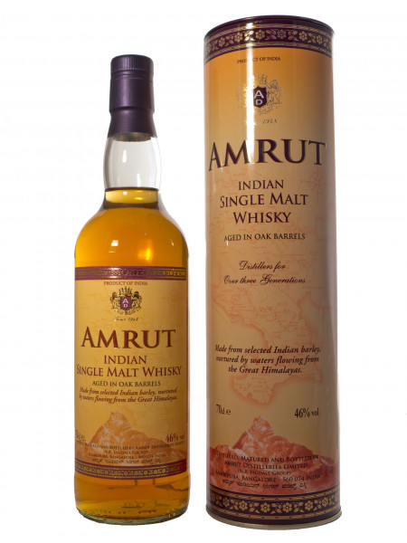 Amrut Single Malt Whisky, indischer Single Malt Whisky - 46% vol - (0,7L)