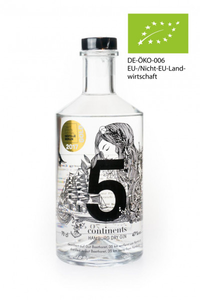 5 Continents Hamburg Dry Gin - 0,7L 47% vol