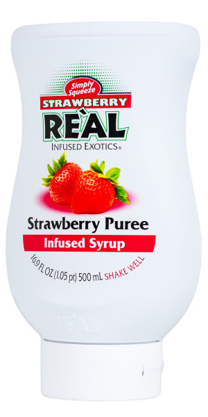 Real Strawberry Sirup mit Erdbeerpüree - 0,5L
