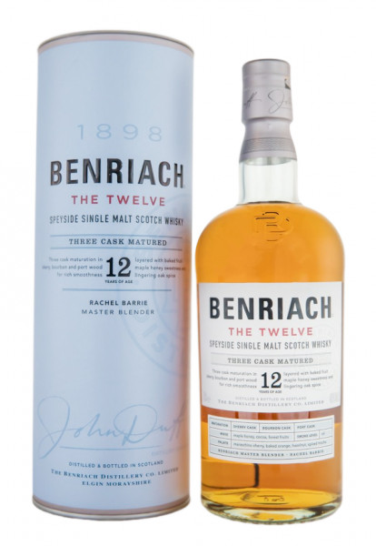 BenRiach 12 Jahre Speyside Single Malt Scotch Whisky - 0,7L 46% vol