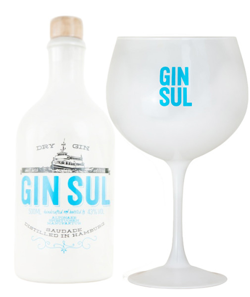 Bundle: 1 x Gin Sul Dry Gin 0,5L + Copa Glas - 0,5L 43% vol