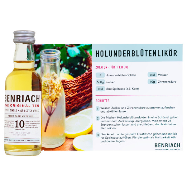BenRiach 10 Jahre Speyside Single Malt Scotch Whisky - 0,05L 43% vol