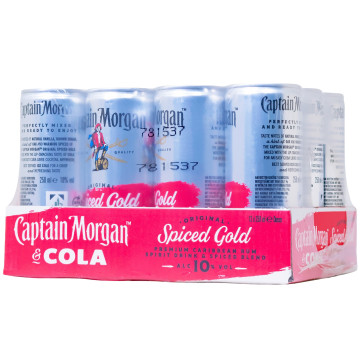 Paket [12 x 0,25L] Captain Morgan & Cola Dose - 3L 10% vol