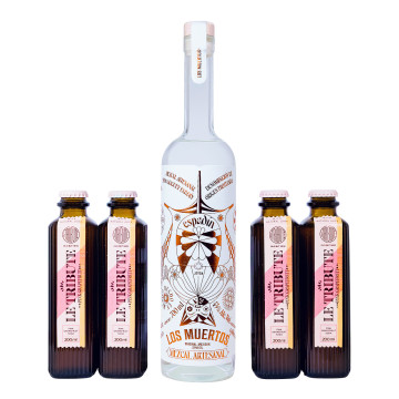 Bundle: Los Muertos Mezcal + 4 x Le Tribute Pink Grapefruit - 1,5L 43% vol