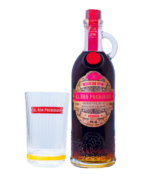 Ron Prohibido 12 Jahre Solera Rum Geschenkbox mit Longdrinkglas - 0,7L 40% vol