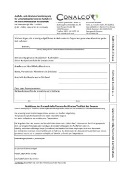 Ausfuhrbescheinigung