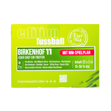 Paket [22 x 0,02L] Birkenhof 11 Fussball Tray - 0,44L 31,41% vol