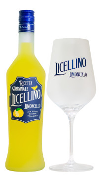 Bundle: 1x Ricetta Originale Licellino Limoncello 0,7L + Glas - 0,7L 28% vol