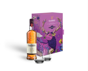 Glenfiddich 15 Jahre mit zwei Tasting Gläsern - 0,7L 40% vol