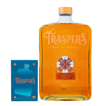 Traspers Rum 15 Jahre mit Poker-Karten - 0,7L 44% vol