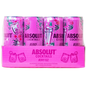 Paket [12 x 0,33L] Absolut Cocktail Berry Fizz Dose - 3,96L 10% vol