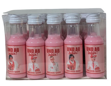Paket [20 x 0,02L] Und ab dafür! Allererste Schlager-Sahne PET Kurze Shots - 0,4L 16% vol