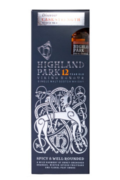 Highland Park 12 Jahre Geschenkverpackung mit Cask Strenght Miniatur - 0,75L 40% vol
