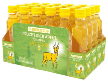 Paket [24 x 0,02L] St. Hubertus Fruchtiger Apfel Tropfen - 0,48L 15,3% vol