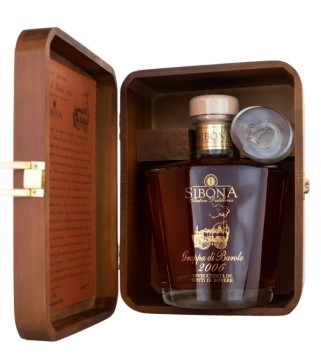 Sibona Grappa Riserva di Barolo Invecchiata in Holzschatulle - 0,7L 44% vol Sibona Grappa Riserva di Barolo Invecchiata in Holzschatulle - 0,7L 44% vol