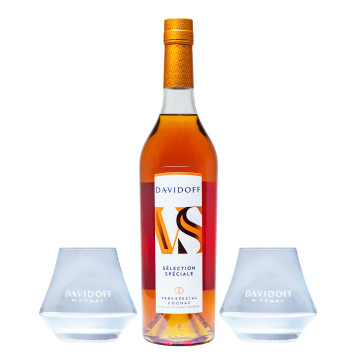 Davidoff VS Cognac Set mit 2 Gläsern - 0,7L 40% vol Davidoff VS Cognac Set mit 2 Gläsern - 0,7L 40% vol