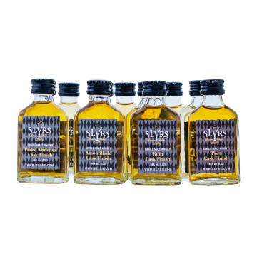 Slyrs Tasting Set Paket [11 x 0,02 Liter] mit 2 Gläsern - 0,22L 43,18% vol