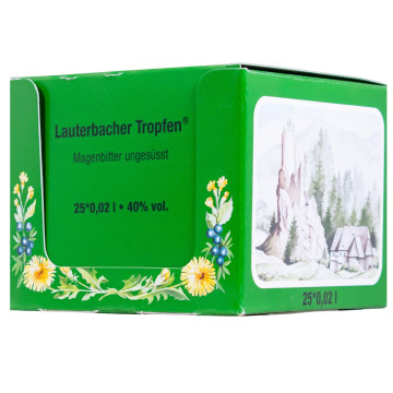 Paket [25 x 0,02L] Lauterbacher Tropfen Bitter - 0,5L 40% vol