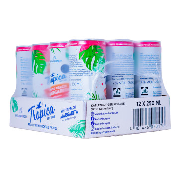 Paket [12 x 0,25 L] Tropica White Peach Margarita - 3L 7% vol