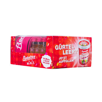Paket [24 x 0,02L] Berentzen Minis mit Gürtel PET Kurze Shots - 0,48L 16,5% vol