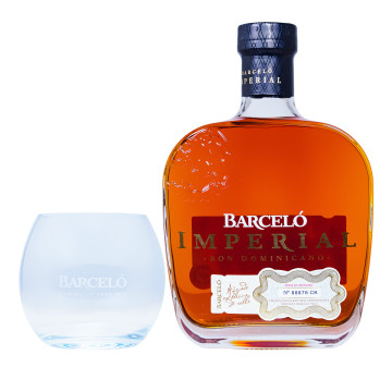 Ron Barcelo Rum Imperial mit Glas in Geschenkverpackung - 0,7L 38% vol