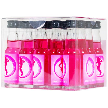 Paket [20 x 0,02L] Rosa Flittchen Likör Waldfrucht - 0,4L 15% vol