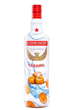 Rushkinoff Vodka & Caramel Likör - 1 Liter 18% vol Rushkinoff Vodka & Caramel Likör - 1 Liter 18% vol
