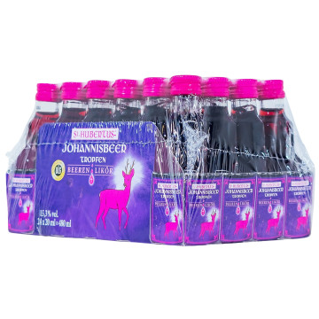 Paket [24 x 0,02L] St. Hubertus Johannisbeer Tropfen - 0,48L 15,3% vol