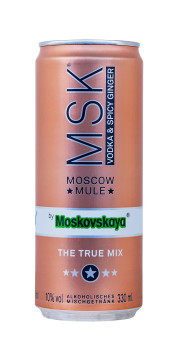 MSK Moscow Mule Vodka & Spicy Ginger - 0,33L 10% vol MSK Moscow Mule Vodka & Spicy Ginger - 0,33L 10% vol